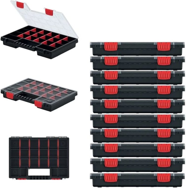10er Set Sortimentskasten Sortierbox Kleinteilemagazin Trennstege Kistenberg