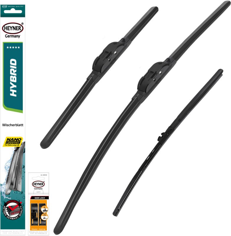 HEYNER® Scheibenwischer mit Heckwischer komp. mit VW TOURAN (02.2003 - 11.2006) HYBRID Flachbalkenwischer