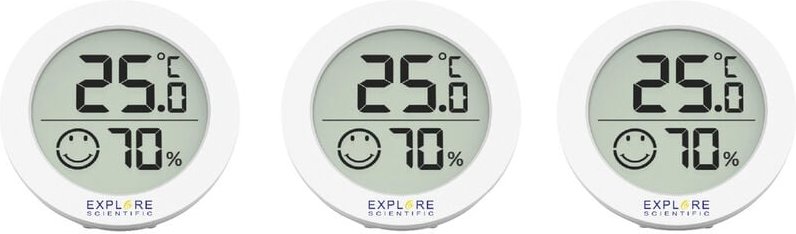 PCE - Explore Scientific Thermo-/Hygrometer Weiß (3er Set)