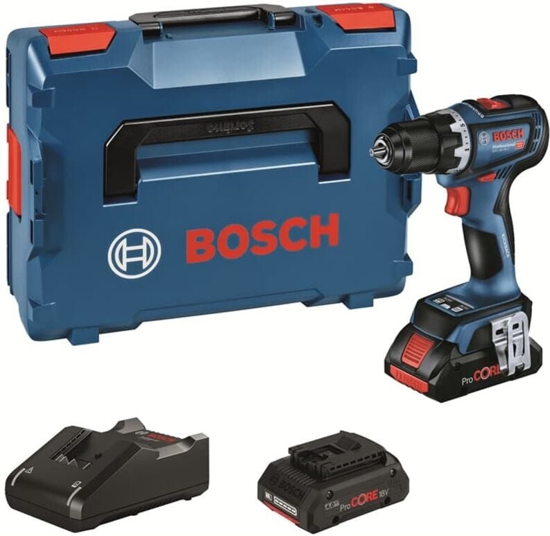 Bosch Akku-Bohrschrauber gsr 18V-90 c, 2x ProCORE 4.0Ah + Ladegerät in l-boxx