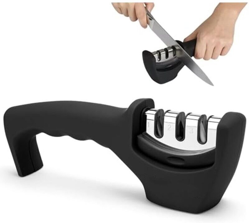 Smart Sharp 3-Stufen-Messerschärfer – für Küchenmesser – professionelle Ergebnisse/ergonomisches Design – Keramik-/Wolfr...