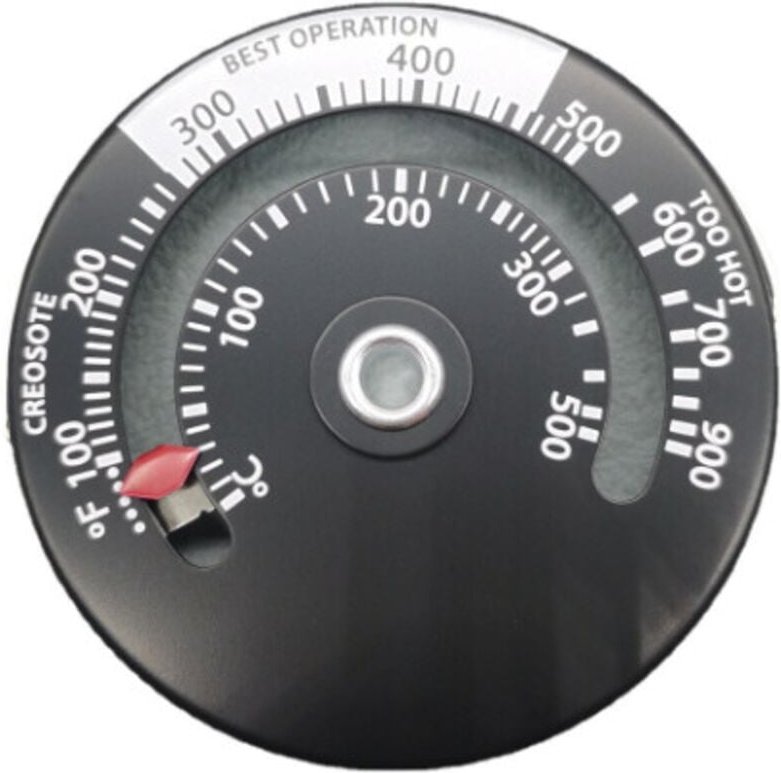 Termómetro magnético para estufa de leña, chimenea, soplador, termómetro con sonda, termómetro de alta sensibilidad para...