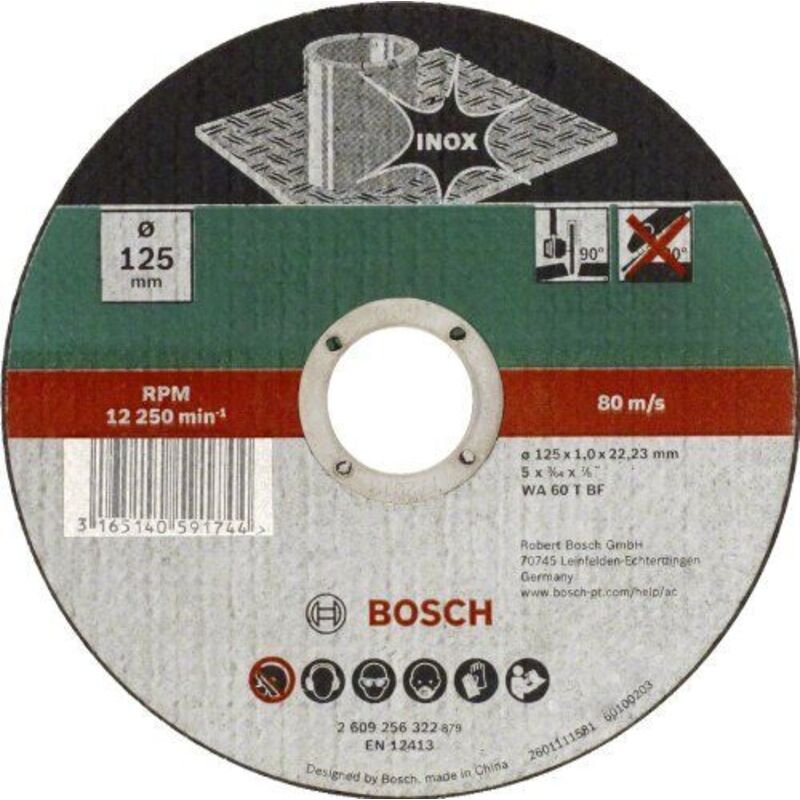 Edelstahl-Trennscheibe gerade ø 115 mm Bosch 2609256320