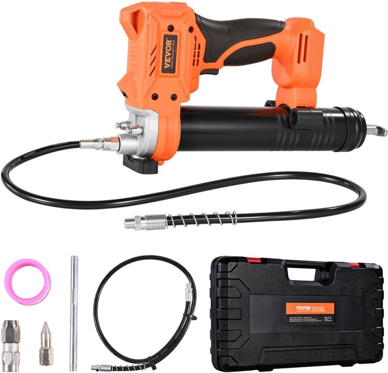 Akku-Fettpresse, max. 55 MPa, Schmierpresse mit LED-Licht & Schlauch, 20-V-Akkubetrieb & Auslöser, Kompatibel mit 18V Ma...