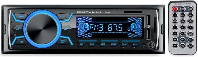 Bluetooth-Autoradio, 1-DIN-Autoradio, 4x60-Watt-Autoradio, FM-Stereo-Radio mit 7 Farben, USB/SD/AUX/Equalizer/MP3-Player...