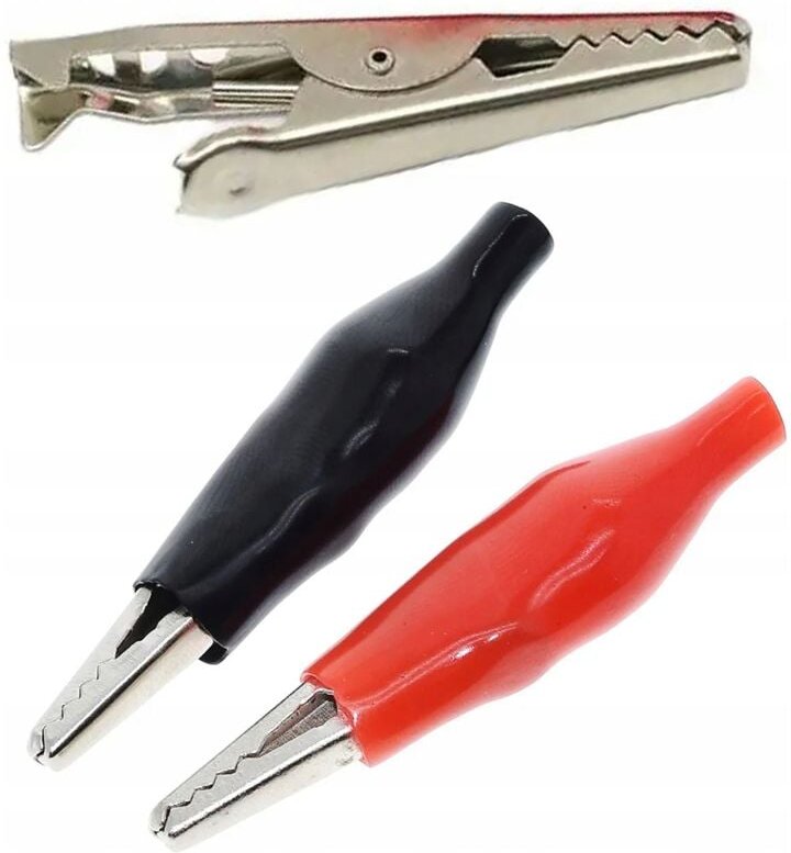 Krokodilklemme 2 Stück Schwarz + Rot isoliert 3A