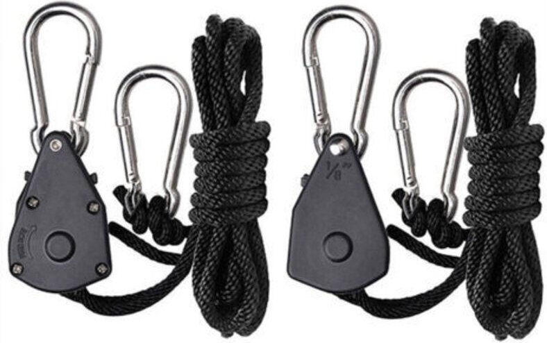 2 Stück verstellbare 1,8-Zoll-Riemenscheiben, Kunststoffseil-Riemenscheiben zum Aufhängen von Kletterseilen
