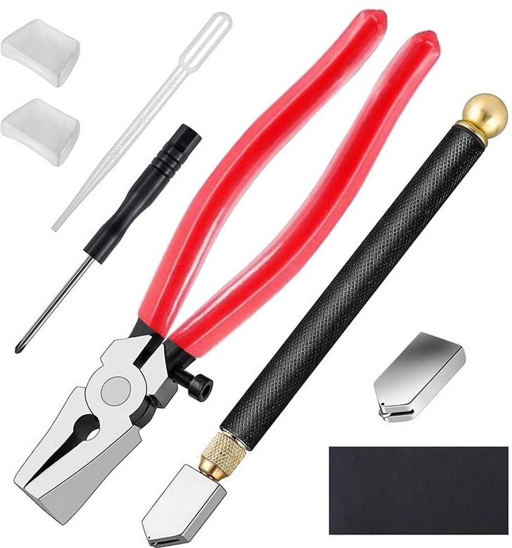Glasschneider-Sets für Buntglas, mit robuster Laufzange und Bleistiftwerkzeug