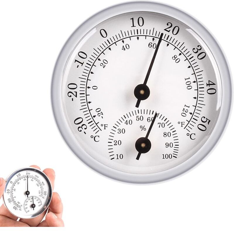Analoges Wandthermometer/Hygrometer zur Messung von Temperatur und Luftfeuchtigkeit, für Zuhause, Büro und Werkstatt, 1 ...