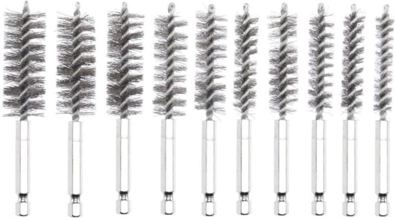 Sollbry - 14er-Pack Edelstahl-Reibbürsten, Draht-Reibbürste für Bohrer, Bohrer-Reinigungsbürsten-Zubehörset mit verschie...