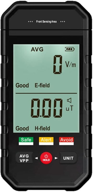 Geigerzähler, Detektor für elektromagnetische Felder mit automatischem Alarm und hintergrundbeleuchtetem LCD-Display, tr...