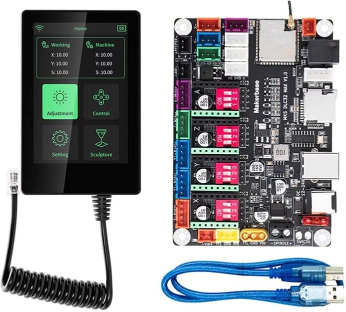 MKS DLC32 MAX Motherboard Lasergravurmaschine 4 Controller für CNC-Holzbearbeitungs-Gravierteile mit 3,5-Zoll-Bildschirm