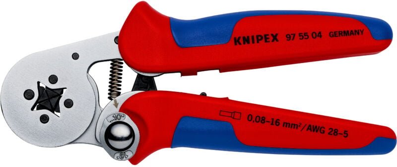 FP - Knipex Selbsteinstellende Crimpzange für Aderendhülsen mit Seiteneinführung, mit Mehrkomponenten-Hüllen, verchromt ...