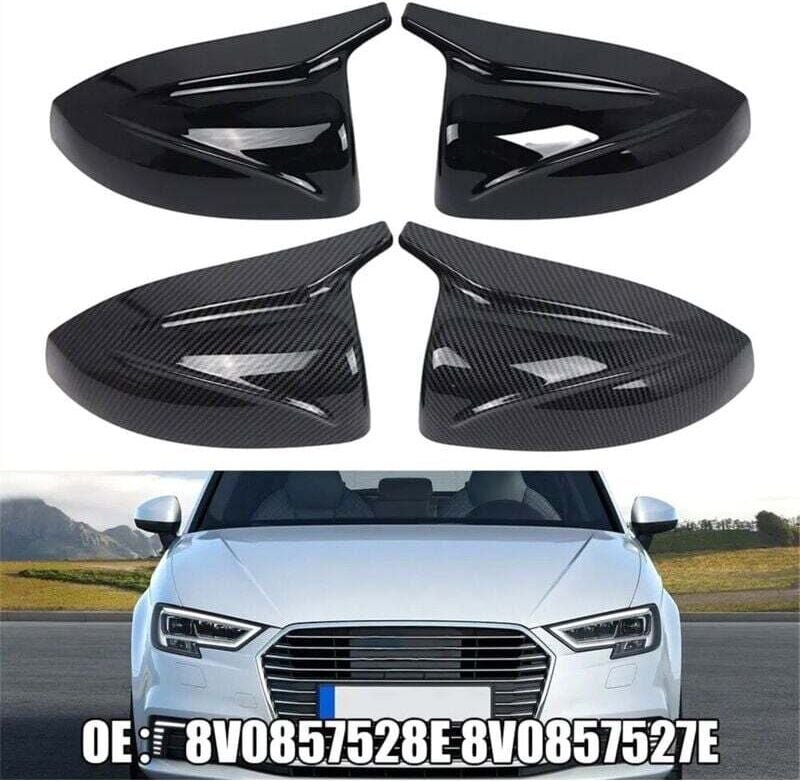 Schwarze Ersatz-Spiegelkappen für Audi A3 S3 RS3 (2014–2020)