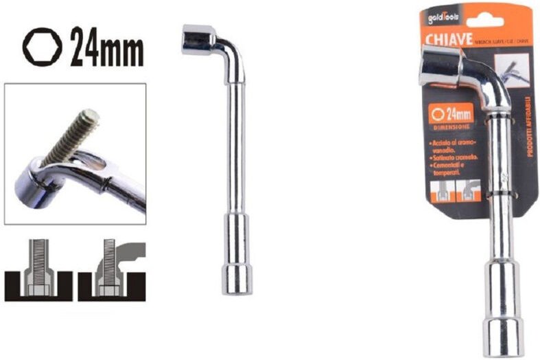 Trade Shop - SCHLÜSSEL TYP L STECKSCHLÜSSEL 24MM SECHSKANTMUND CHROM VANADIUM STAHL 91632 HARDWARE -