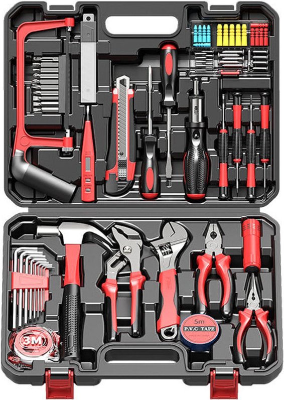 101-teiliges Handwerkzeugset, multifunktionale Heimwerker- und Elektroreparaturwerkzeuge, hochwertige Schraubendreher un...