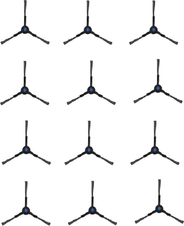 12 Stück Seitenbürsten für X8pro Plus Staubsaugerteile