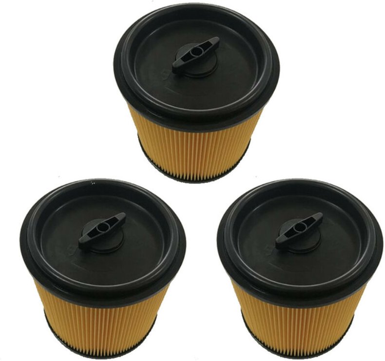 3x Trade-shop Faltenfilter / Dauerfilter / Trockenfilter mit Verschlussdeckel für Lidl Parkside pnts 1250 F5, pnts 1250/...