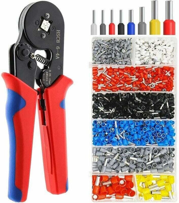 Elektriker-Crimpzange, Crimpzangen-Set, Verkabelung, Aderendhülse, Crimpzange, elektrische Anschlüsse, Crimpzange, 1200 ...