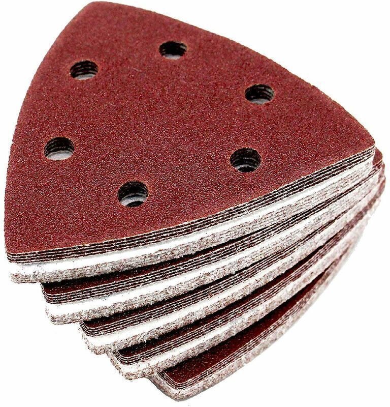 Delta Schleifdreiecke │ 25 Stück │ 6 Löcher │ 90 x 90 x 90 mm │ Körnung 40 │ Für Delta Schleifmaschinen │ Schleifblätter...