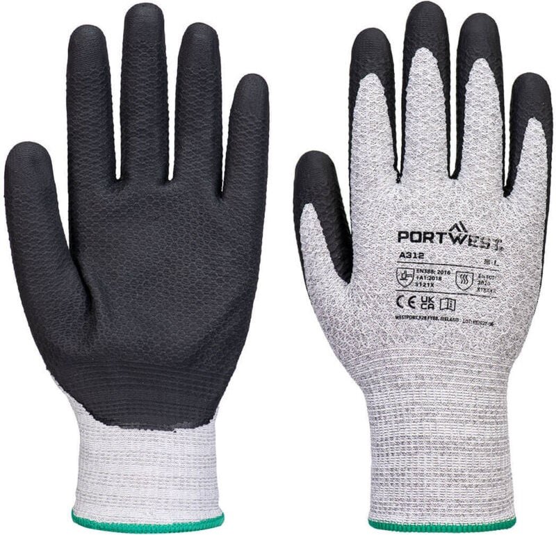 Pack mit 12 Paar Grip 13 Nitrilhandschuhe Grau/Schwarz XL - Größe 10