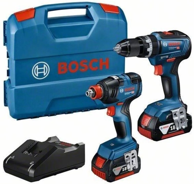 Bosch Professional 18V System GDX 18V-200 + GSB 18V-55 - Set Schraubenschlüssel de Schlag- + Bohrhammer a Akku (bürstenl...