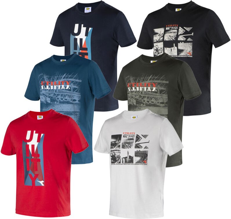 Diadora Graphic Organic Arbeits-T-Shirt - XL - Negro