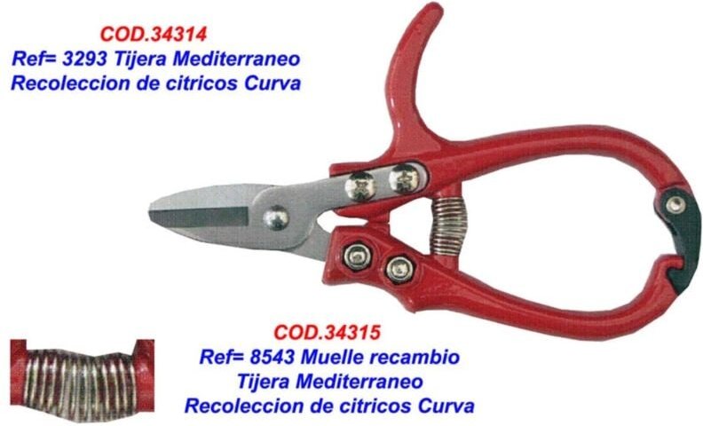 Mibricotienda - Kamikaze-Schere 1 Hand Mediterranean Rec. Citrus gebogene Klinge 3293