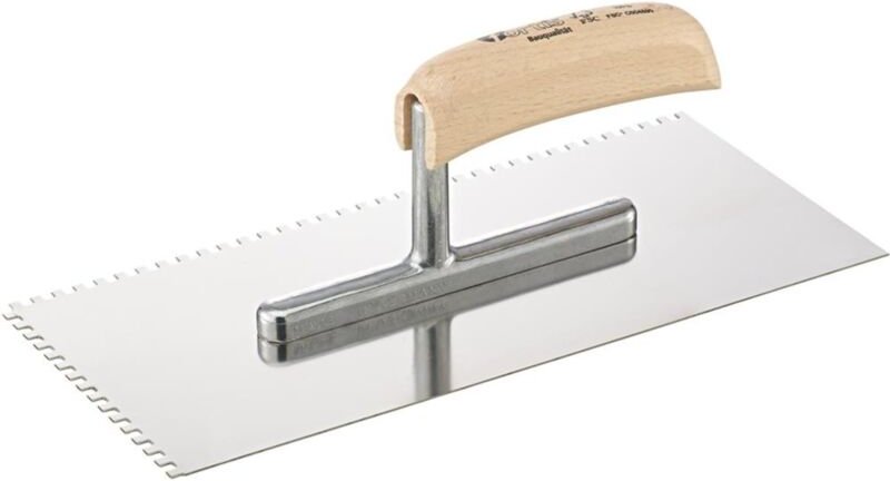 Glättekelle 280x130mm gezahnt 4x4mm rostfrei Bauqualität Fortis