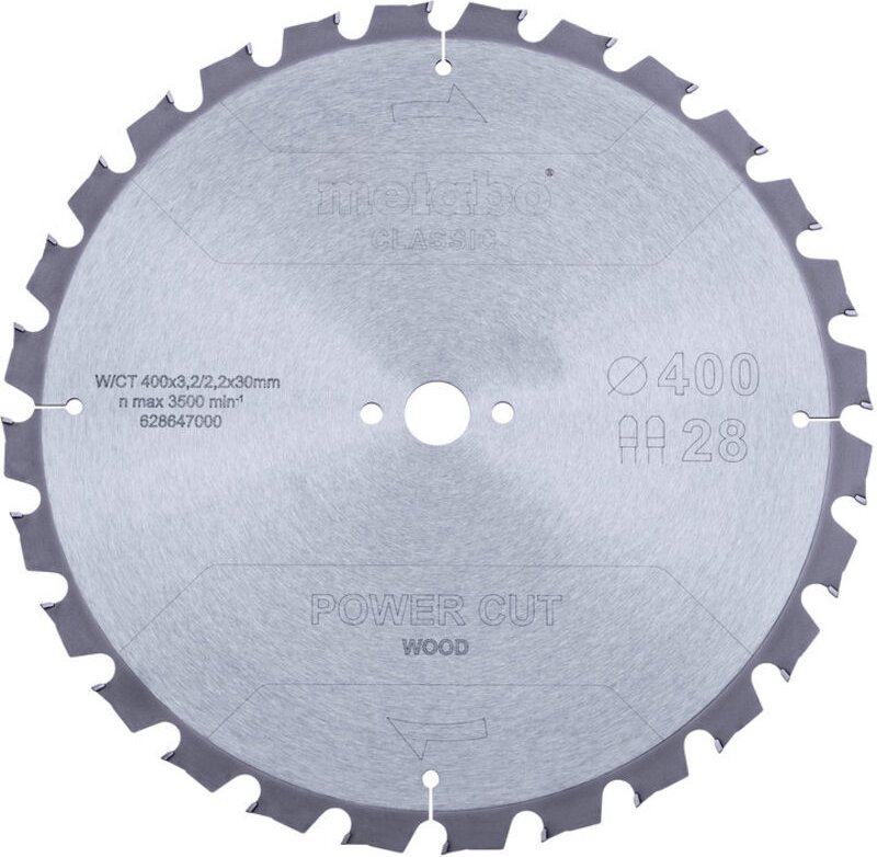 Sägeblatt 'power cut wood - classic', 400x3,2/2,2x30 Z28 tz 15° (628647000) - Metabo