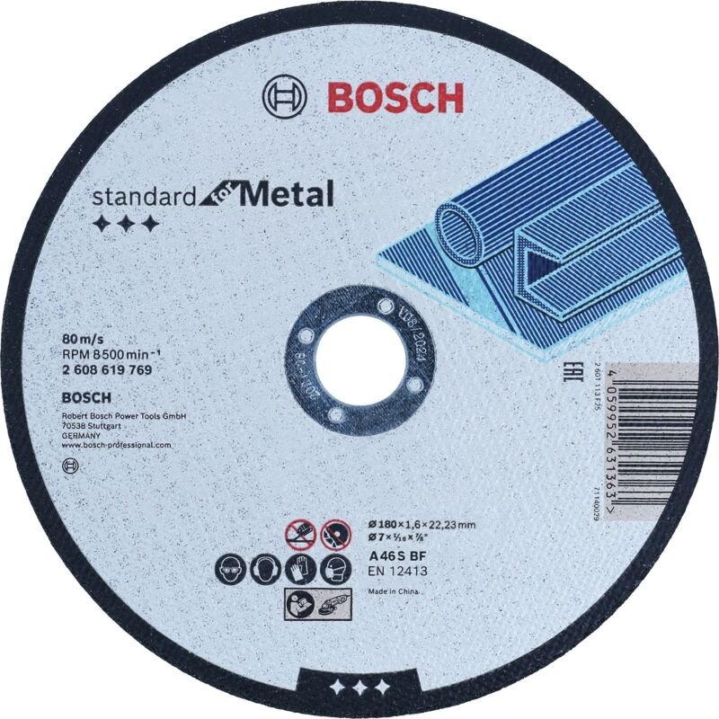 Bosch - Standard for Metal für Trennscheibe gerade, 180 mm, 22,23 mm - 2608619769