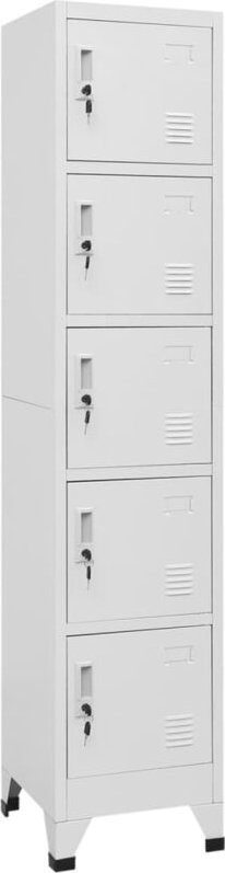 Schließfachschrank Hellgrau 38x40x180 cm Stahl - Vidaxl