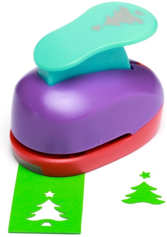 Dekorativer Stanzer 2,5 cm 25 mm Weihnachtsbaum mit Stern