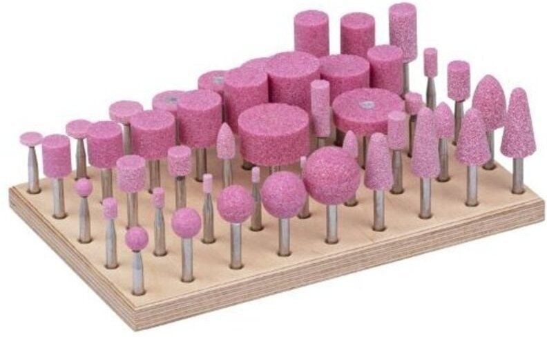 Lukas - Schleifstift-Set 45-teilig für Stahl/Stahlguss Schaft 6 mm Edelkorund