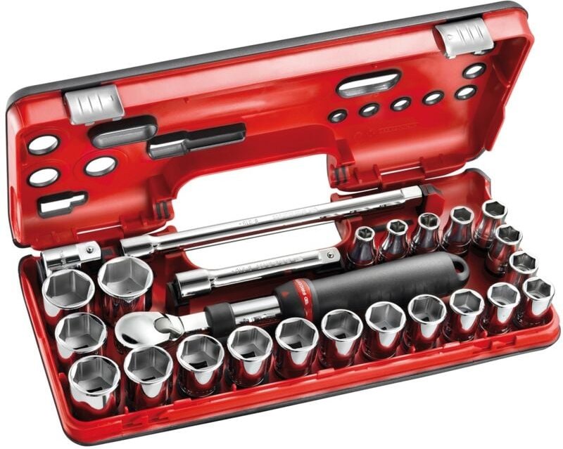 FACOM Steckschlüssel-Set 1/2 D-Box, 21-tlg., mit Umschaltknarre