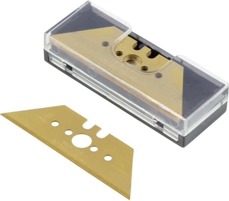 Trapezklingen Profi - 5 Stück TiN beschichtet Tapezierwerkzeug - Wolfcraft