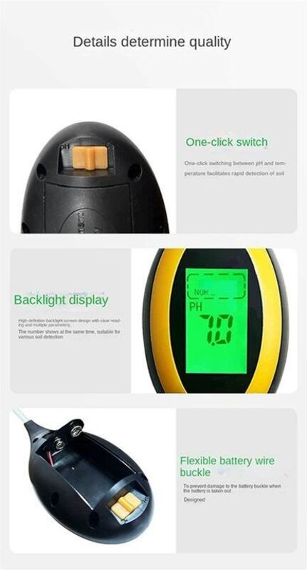 4-In-1-Boden-PH-Messgerät, Feuchtigkeits-/Temperatur-/Boden-PH-Tester, Sonnenlicht-Intensitätsmessgerät für Gartenpflanz...