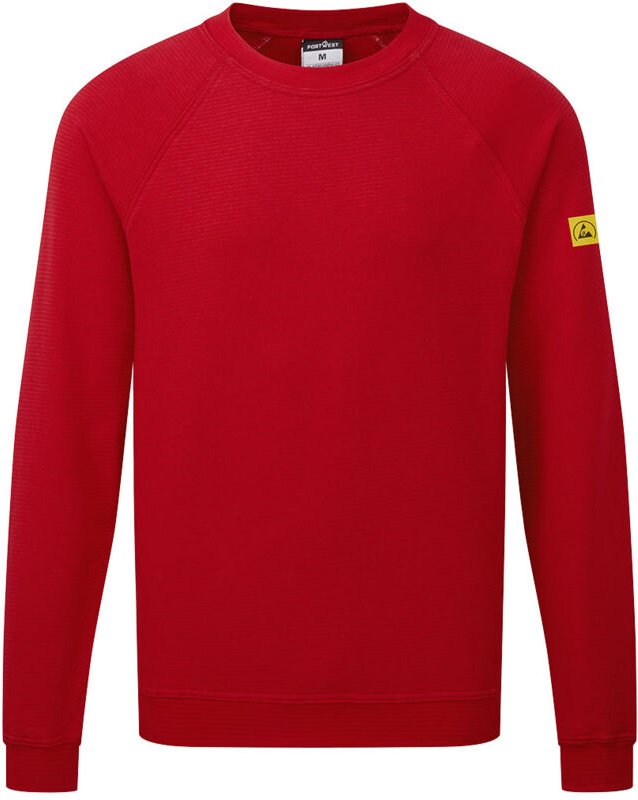 Anti-Statik ESD Sweatshirt - Größe XXL - Dunkelrot - Portwest