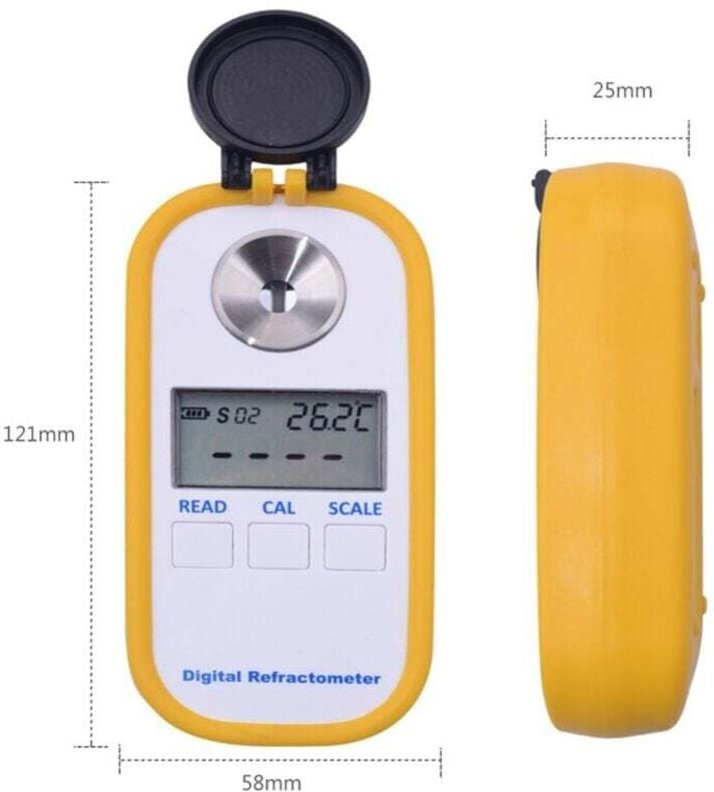 Tragbares 4-in-1 digitales Honigrefraktometer / Wasser / Rüben / Messinstrument Refraktionsmessgerät DR301