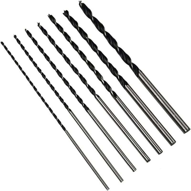 7-teiliges Set langer Holzbohrer, HSS-G Holzbohrer-Set, Holzbohrer Ø 4 mm, 5 mm, 6 mm, 7 mm, 8 mm, 10 mm, 12 mm x 300 mm...