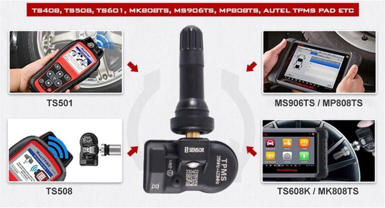 Tlily - 2Pcs Reifendruck Sensor Programmierung für TS408 TS508 ITS600 433MHz 315MHZ MX-Sensor Universal 2-in-1 Monitor