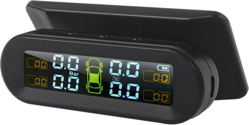 Tlily - Solar Wireless usb tpms Auto Reifendruckkontrollsystem hd lcd Display 4 Externe Sensor Temperaturwarnung
