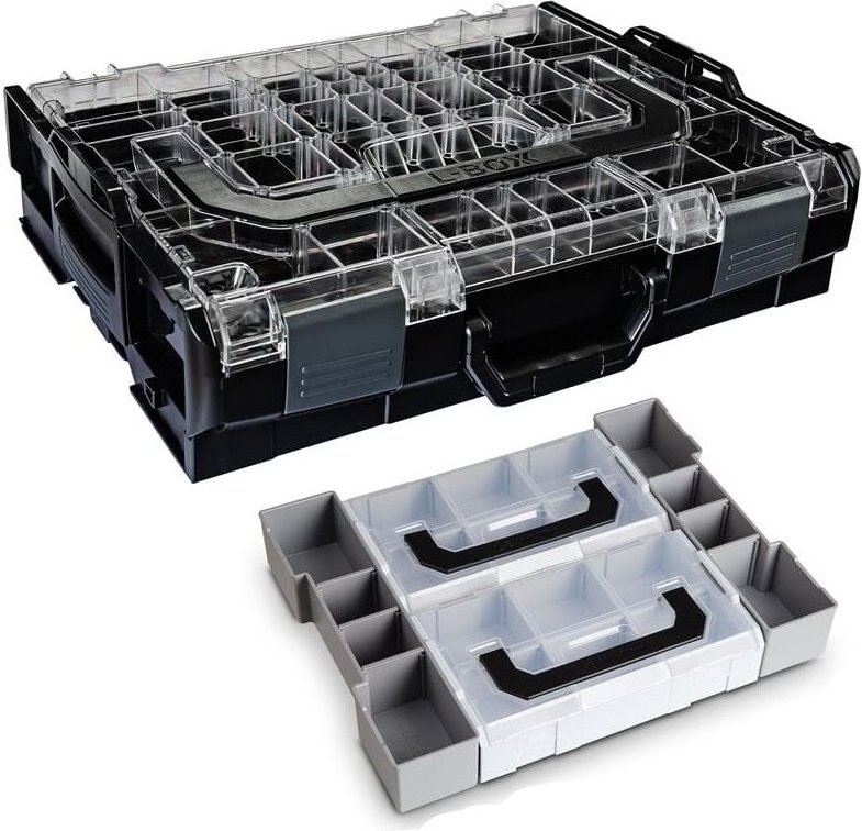 Sortimo Systemkoffer L-Boxx 102 schwarz mit transparentem Deckel + Inset Mini L-Boxx