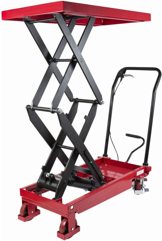Doppelscheren Hubtischwagen, Fahrbarer Hubtisch mit Traglast 350 kg, Plattform 910x500 mm, Max. Hubhöhe 1300 mm, hydraul...