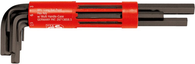 Langloch-Schlüssel-Set, lang, brüniert, metrisch, 6-Kant