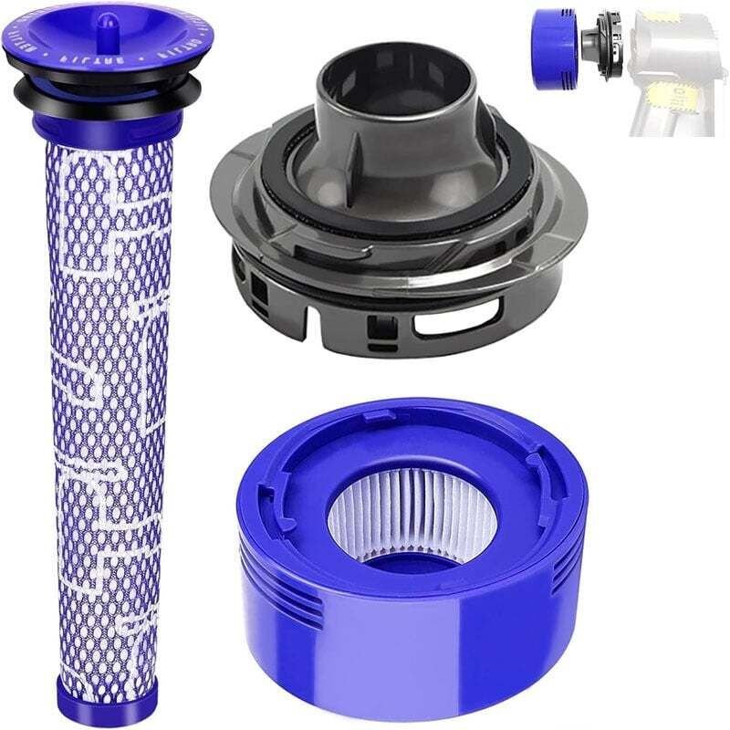 Filterzubehör für Dyson V7 V8 Staubsauger, hintere Motorabdeckung + hinterer Filter + Ersatzfilterset für Dyson V7 V8 St...