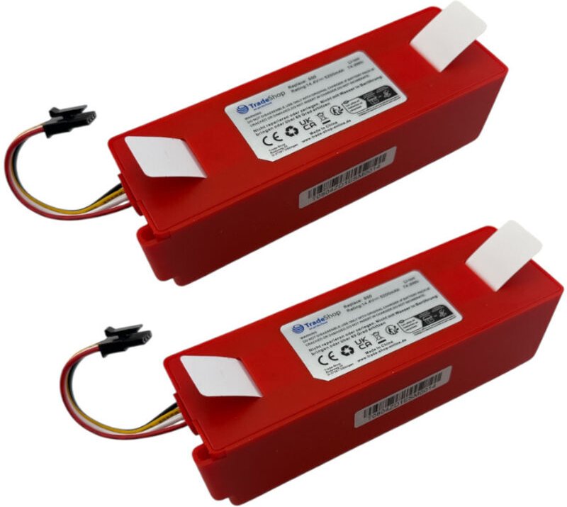 2x Trade-Shop Li-Ion Akku 14,4V / 5200mAh für Xiaomi Roborock R100009 R100010 R100011 R100012 R100013 R100014 R100015 R1...