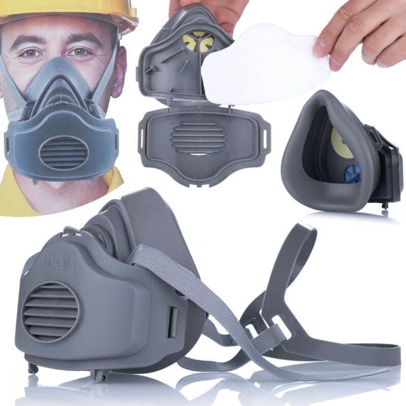 Rosfix KN95 – Wiederverwendbare Schutzmaske Verstellbare Kopfriemen, Silikonhalsband, Staubfilter Schutz gegen Gase und ...