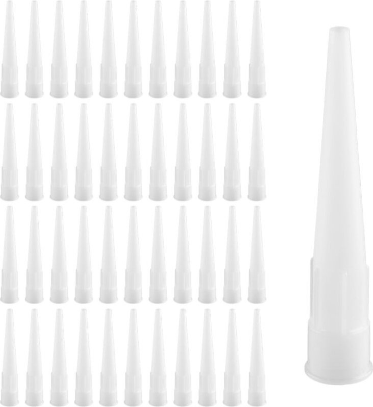Packung mit 40 aufschraubbaren Silikon-Kartuschenpistolendüsen – verschiedene Größen – für Klebstoffe, Heimwerkerarbeite...