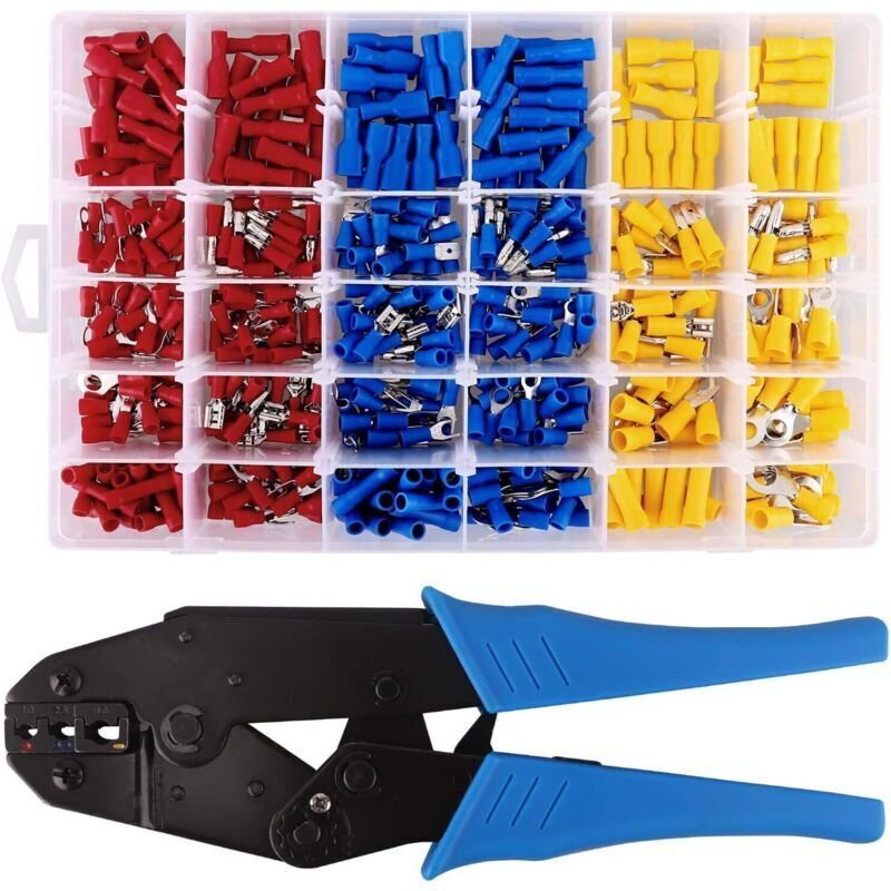 Crimpzange mit 500 elektrischen Klemmen für Autos, Crimp-Anschlüsse